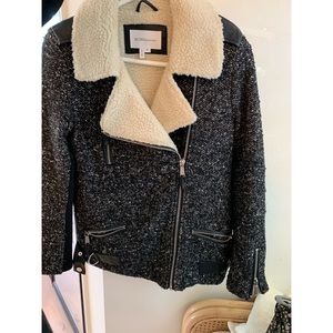 BCBG faux shearling Moto jacket